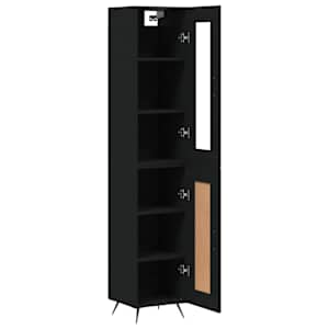 Skříň highboard černá 34,5 x 34 x 180 cm kompozitní dřevo - obrázek 4