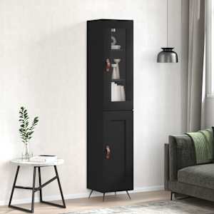 Skříň highboard černá 34,5 x 34 x 180 cm kompozitní dřevo