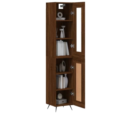 vidaXL Dulap &icirc;nalt, stejar maro, 34,5x34x180 cm, lemn prelucrat