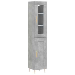 Skříň highboard betonově šedá 34,5x34x180 cm kompozitní dřevo - obrázek 2