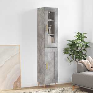 Skříň highboard betonově šedá 34,5x34x180 cm kompozitní dřevo - obrázek 1