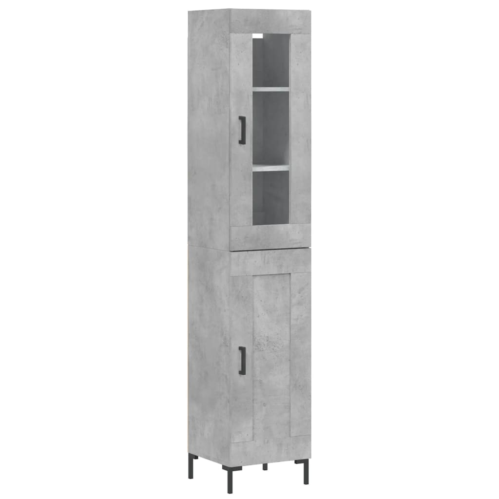 vidaXL Skříň highboard betonově šedá 34,5x34x180 cm kompozitní dřevo