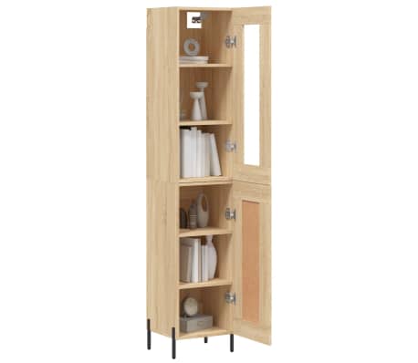 vidaXL Highboard Sonoma-Eiche 34,5x34x180 cm Holzwerkstoff