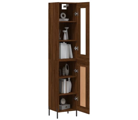 vidaXL Wysoka szafka, brązowy dąb, 34,5x34x180 cm