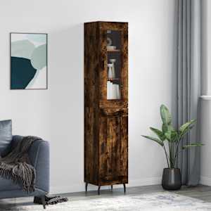 Skříň highboard kouřový dub 34,5 x 34 x 180 cm kompozitní dřevo - obrázek 1
