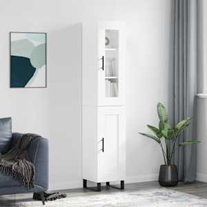 Skříň highboard bílá 34,5 x 34 x 180 cm kompozitní dřevo - obrázek 1