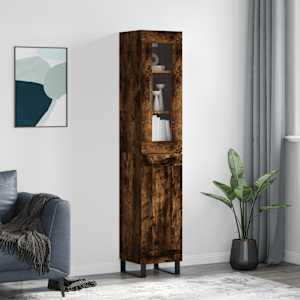 Visoka omara dimljeni hrast 34,5x34x180 cm inženirski les