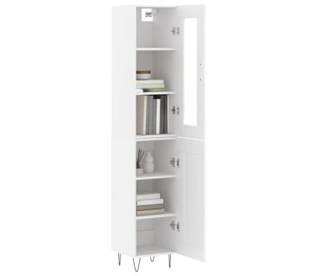 vidaXL Aparador alto madera contrachapada blanco 34,5x34x180 cm