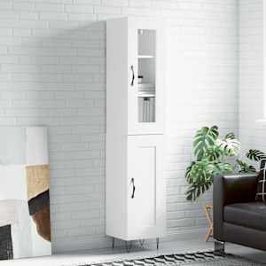 Skříň highboard bílá 34,5 x 34 x 180 cm kompozitní dřevo - obrázek 1