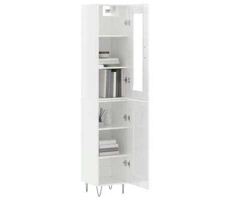 vidaXL Dulap &icirc;nalt, alb extralucios, 34,5x34x180 cm, lemn prelucrat