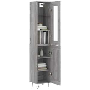 vidaXL Μπουφές Sonoma Γκρι 34,5 x 34 x 180 εκ. από Επεξεργασμένο Ξύλο