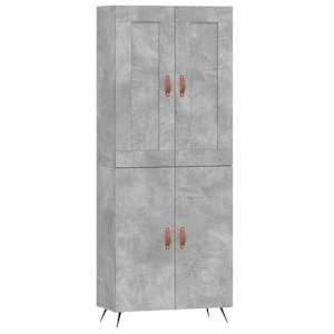Skříň highboard betonově šedá 69,5x34x180 cm kompozitní dřevo - obrázek 2