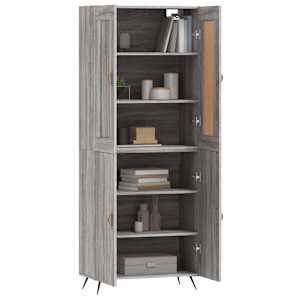 Skříň highboard šedá sonoma 69,5 x 34 x 180 cm kompozitní dřevo - obrázek 3