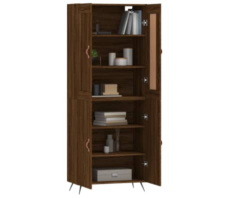 vidaXL Highboard Brown Oak 69.5x34x180 cm Engineered Wood