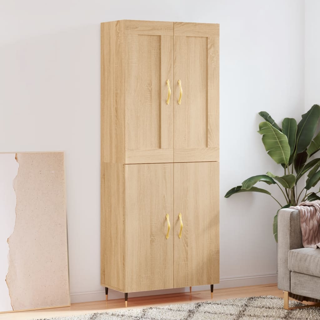 Skříň highboard dub sonoma 69,5 x 34 x 180 cm kompozitní dřevo