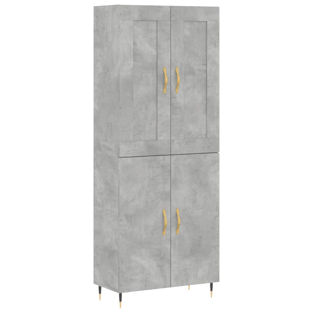vidaXL Skříň highboard betonově šedá 69,5x34x180 cm kompozitní dřevo