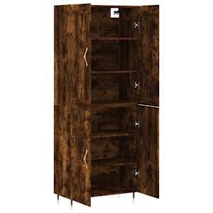 Skříň highboard kouřový dub 69,5 x 34 x 180 cm kompozitní dřevo - obrázek 4