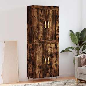 Skříň highboard kouřový dub 69,5 x 34 x 180 cm kompozitní dřevo