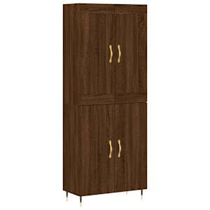 Skříň highboard hnědý dub 69,5 x 34 x 180 cm kompozitní dřevo - obrázek 2