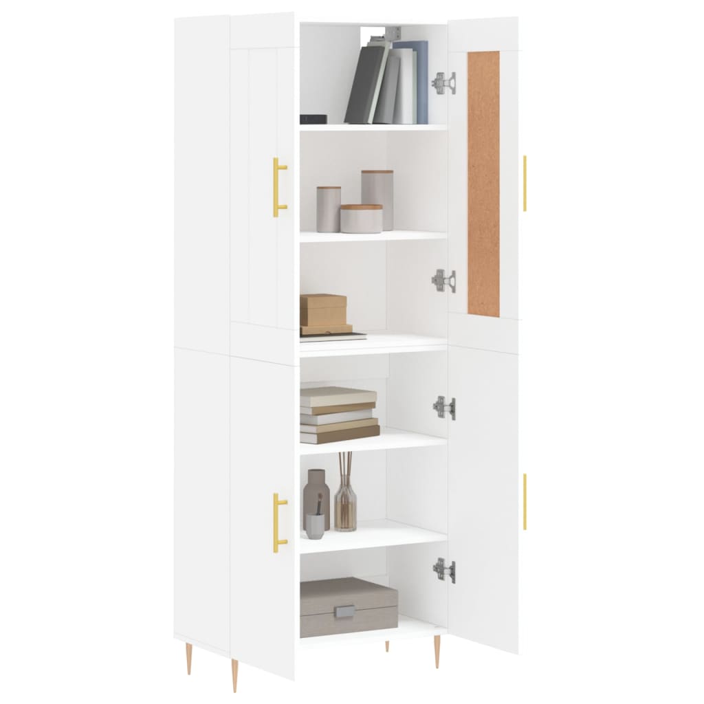 vidaXL Hoge kast 69,5x34x180 cm bewerkt hout wit