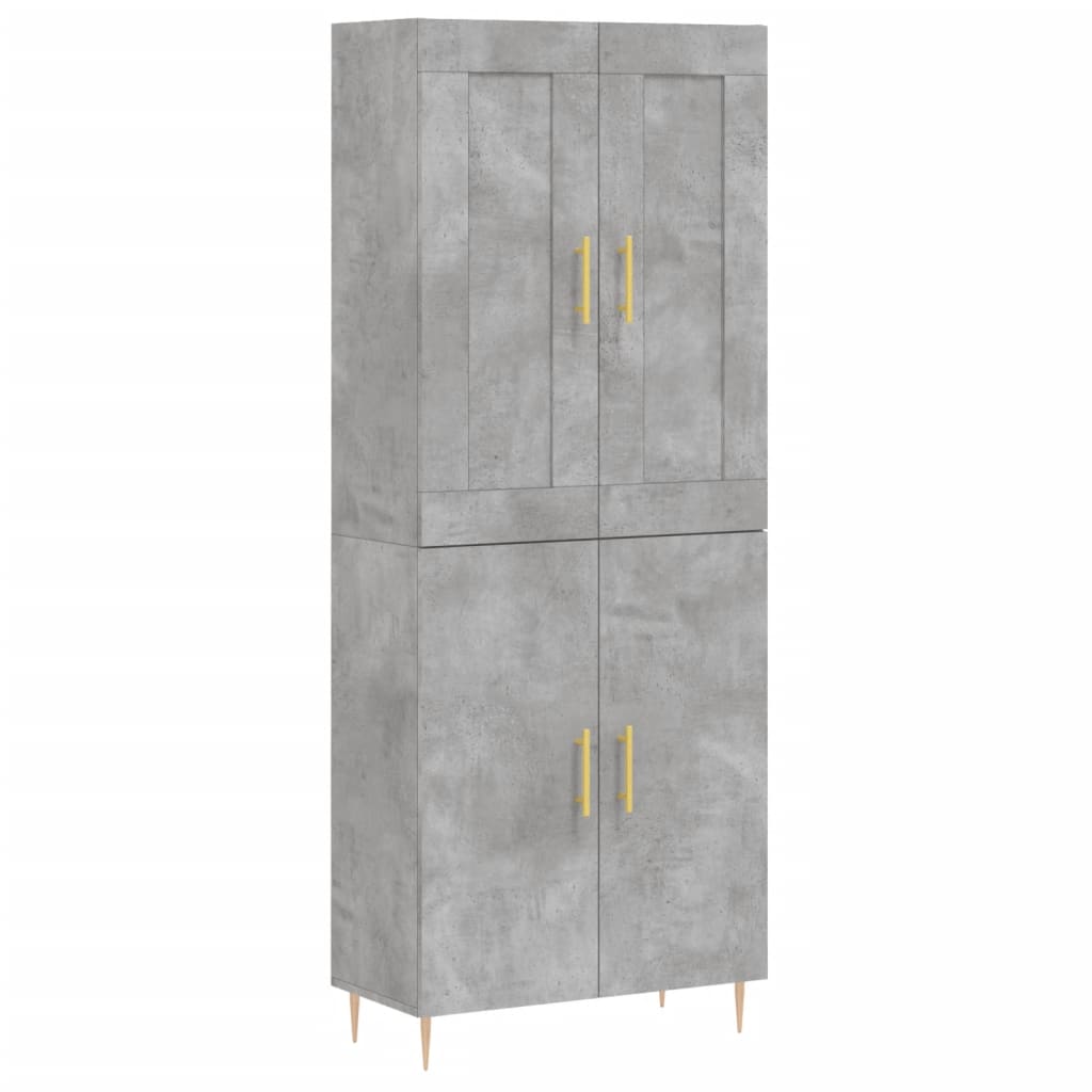 Thumbnail - vidaXL Highboard Betongrau 69,5x34x180 cm Holzwerkstoff