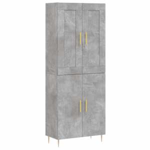 Skříň highboard betonově šedá 69,5x34x180 cm kompozitní dřevo - obrázek 2