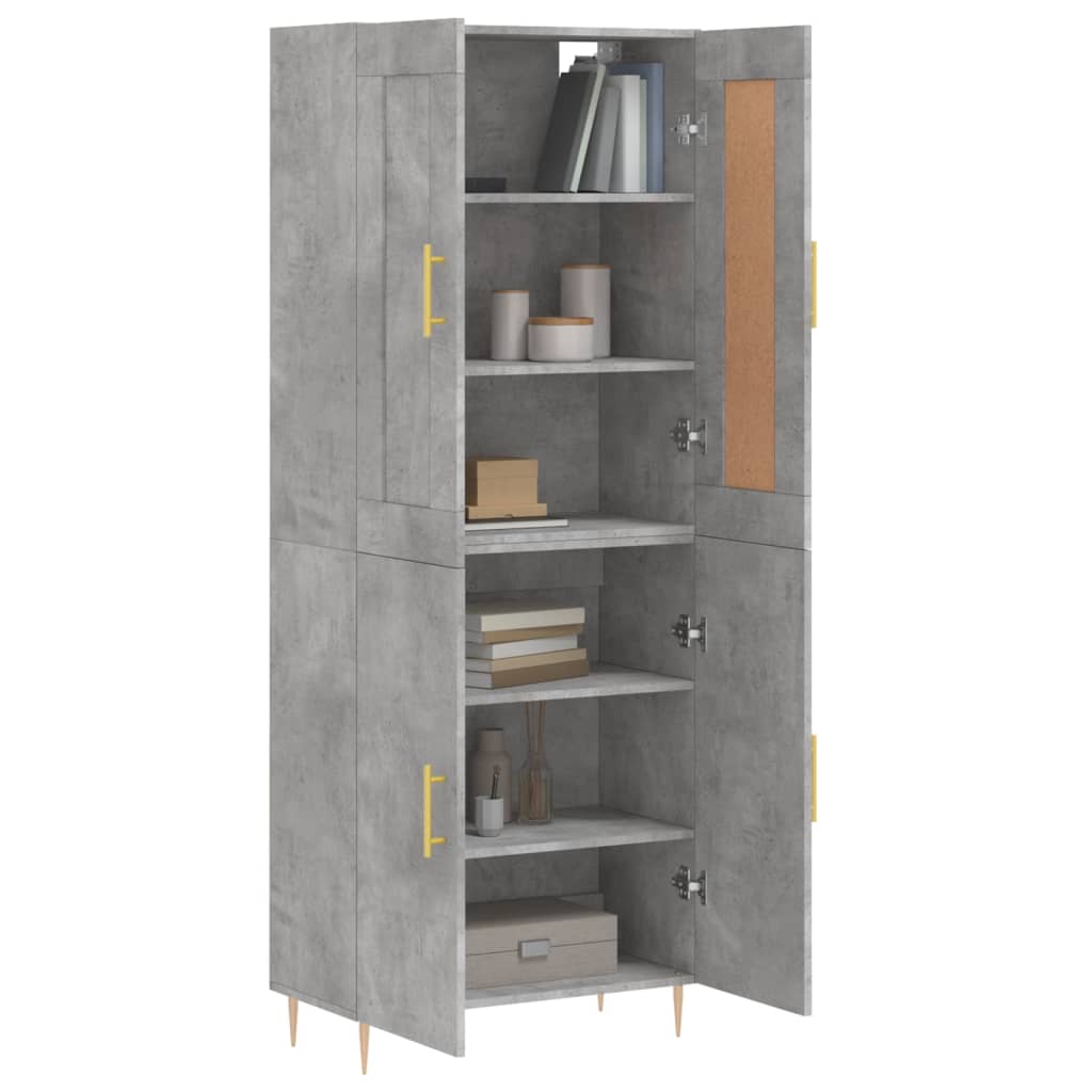 Thumbnail - vidaXL Highboard Betongrau 69,5x34x180 cm Holzwerkstoff