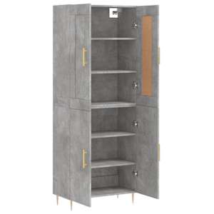 Skříň highboard betonově šedá 69,5x34x180 cm kompozitní dřevo - obrázek 4