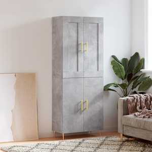 Skříň highboard betonově šedá 69,5x34x180 cm kompozitní dřevo - obrázek 1