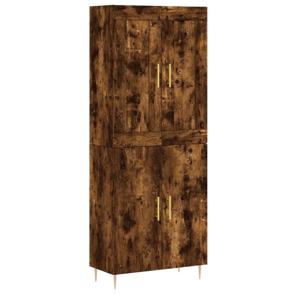 vidaXL Skříň highboard kouřový dub 69,5 x 34 x 180 cm kompozitní dřevo