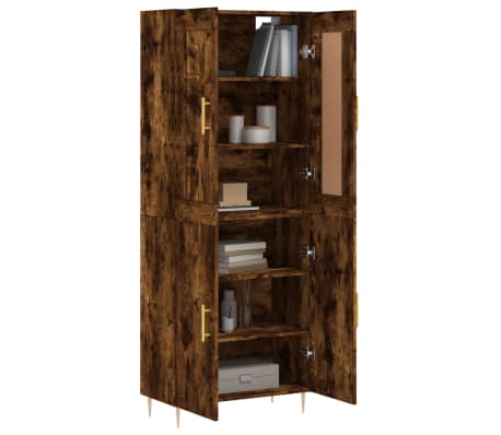 vidaXL Witrynka przydymiony dąb 69,5x34x180 cm materiał drewnopochodny