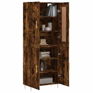 Skříň highboard kouřový dub 69,5 x 34 x 180 cm kompozitní dřevo - obrázek 3