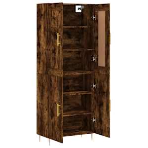 Skříň highboard kouřový dub 69,5 x 34 x 180 cm kompozitní dřevo - obrázek 4