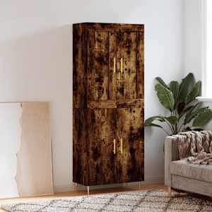 Skříň highboard kouřový dub 69,5 x 34 x 180 cm kompozitní dřevo