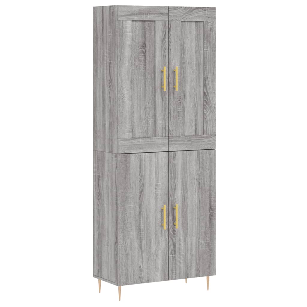 vidaXL Skříň highboard šedá sonoma 69,5 x 34 x 180 cm kompozitní dřevo