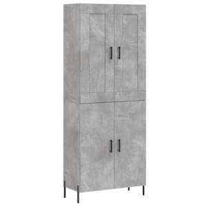 Skříň highboard betonově šedá 69,5x34x180 cm kompozitní dřevo - obrázek 2