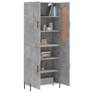 Skříň highboard betonově šedá 69,5x34x180 cm kompozitní dřevo - obrázek 3