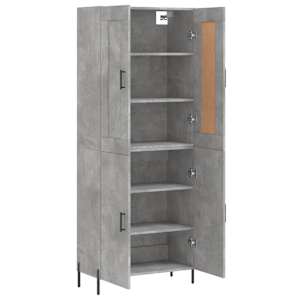 Skříň highboard betonově šedá 69,5x34x180 cm kompozitní dřevo - obrázek 4