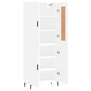 Skříň highboard bílá 69,5 x 34 x 180 cm kompozitní dřevo - obrázek 4