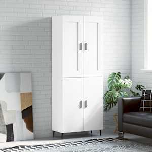 Skříň highboard bílá 69,5 x 34 x 180 cm kompozitní dřevo - obrázek 1