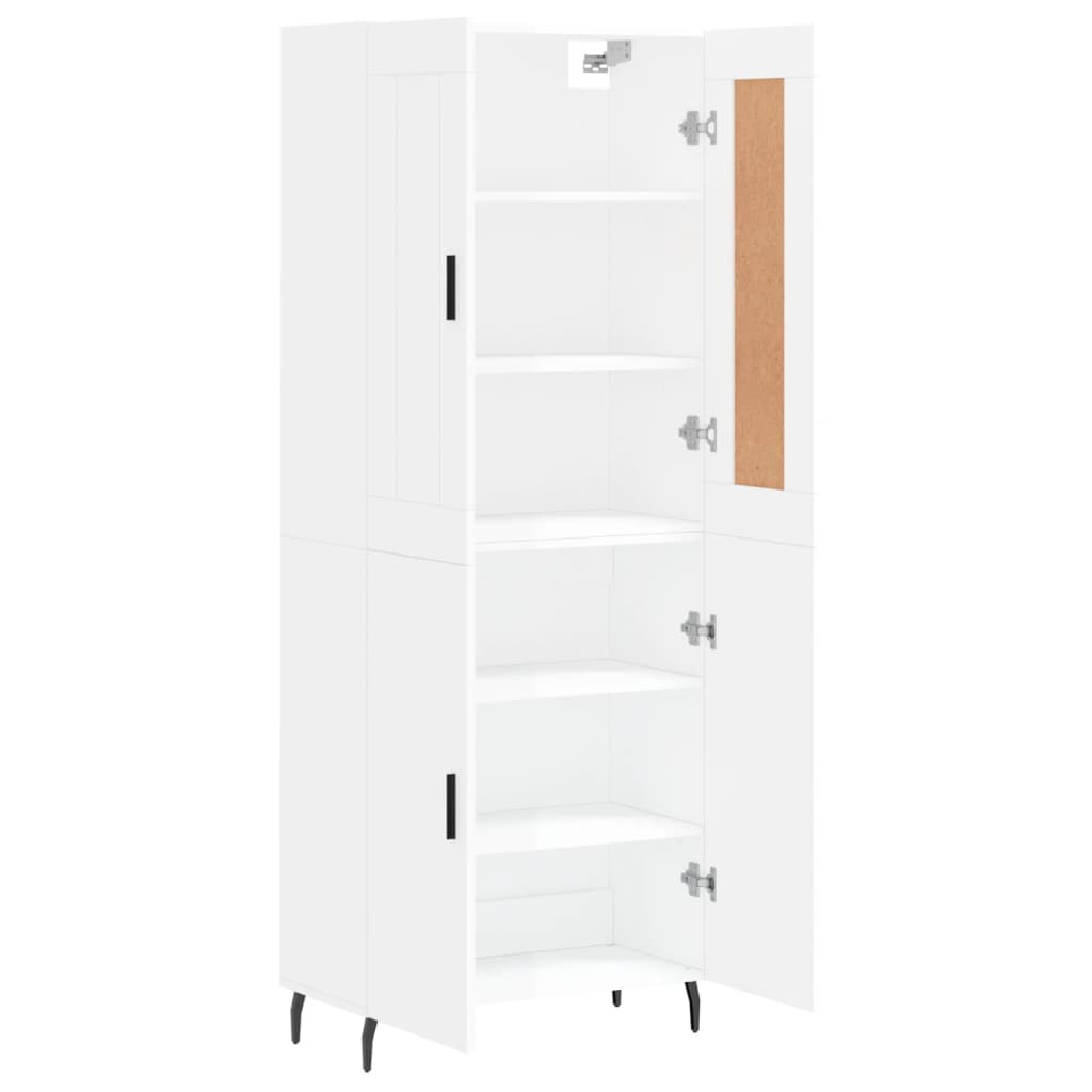 Dulap înalt, alb extralucios, 69,5x34x180 cm, lemn compozit