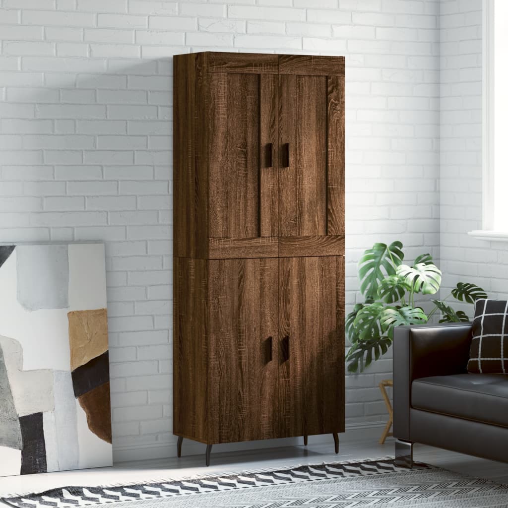 Skříň highboard hnědý dub 69,5 x 34 x 180 cm kompozitní dřevo