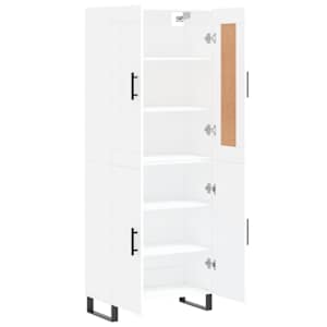 Skříň highboard bílá 69,5 x 34 x 180 cm kompozitní dřevo - obrázek 4