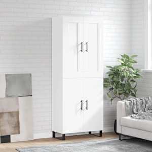 Skříň highboard bílá 69,5 x 34 x 180 cm kompozitní dřevo - obrázek 1