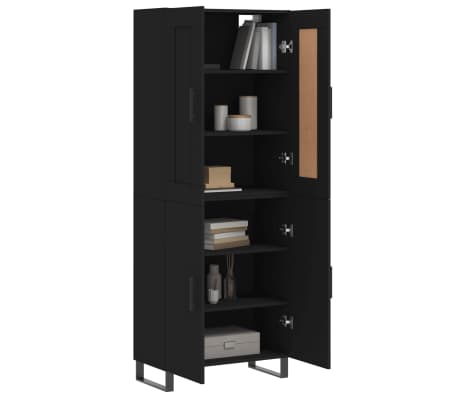 vidaXL H&aacute;r Sk&aacute;pur Svartur 69,5x34x180 cm Samsettur Vi&eth;ur