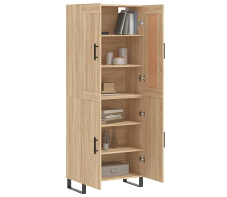 vidaXL Hoge kast 69,5x34x180 cm bewerkt hout sonoma eikenkleurig