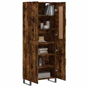 Skříň highboard kouřový dub 69,5 x 34 x 180 cm kompozitní dřevo - obrázek 3