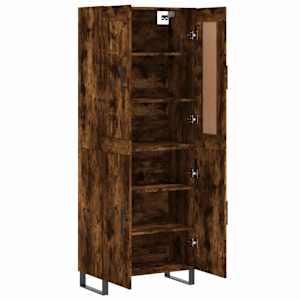 Skříň highboard kouřový dub 69,5 x 34 x 180 cm kompozitní dřevo - obrázek 4