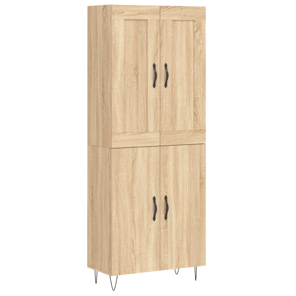 vidaXL Hoge kast 69,5x34x180 cm bewerkt hout sonoma eikenkleurig