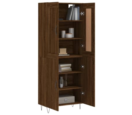 vidaXL Buffet haut Chêne marron 69,5x34x180 cm Bois d'ingénierie